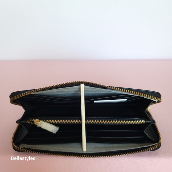 COACH Slim Accordion Smooth Leather Wallet – Black color ⭐ - Picture 14 of 16